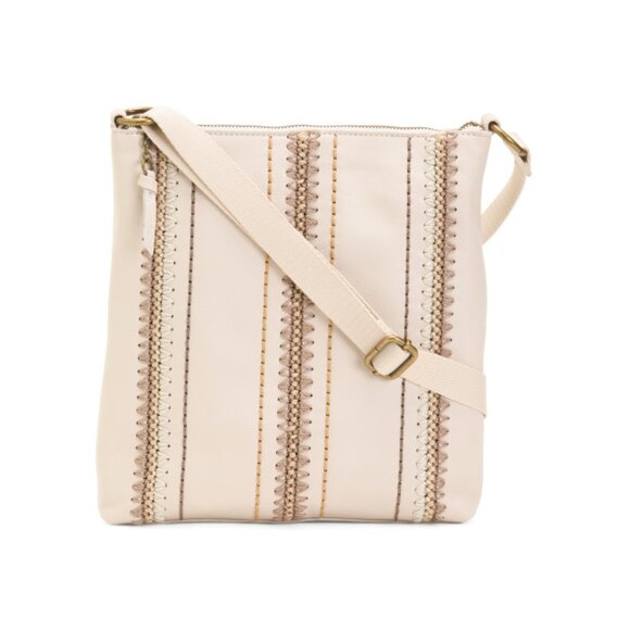 THE SAK Stone Neutral Leather Lucia Crossbody